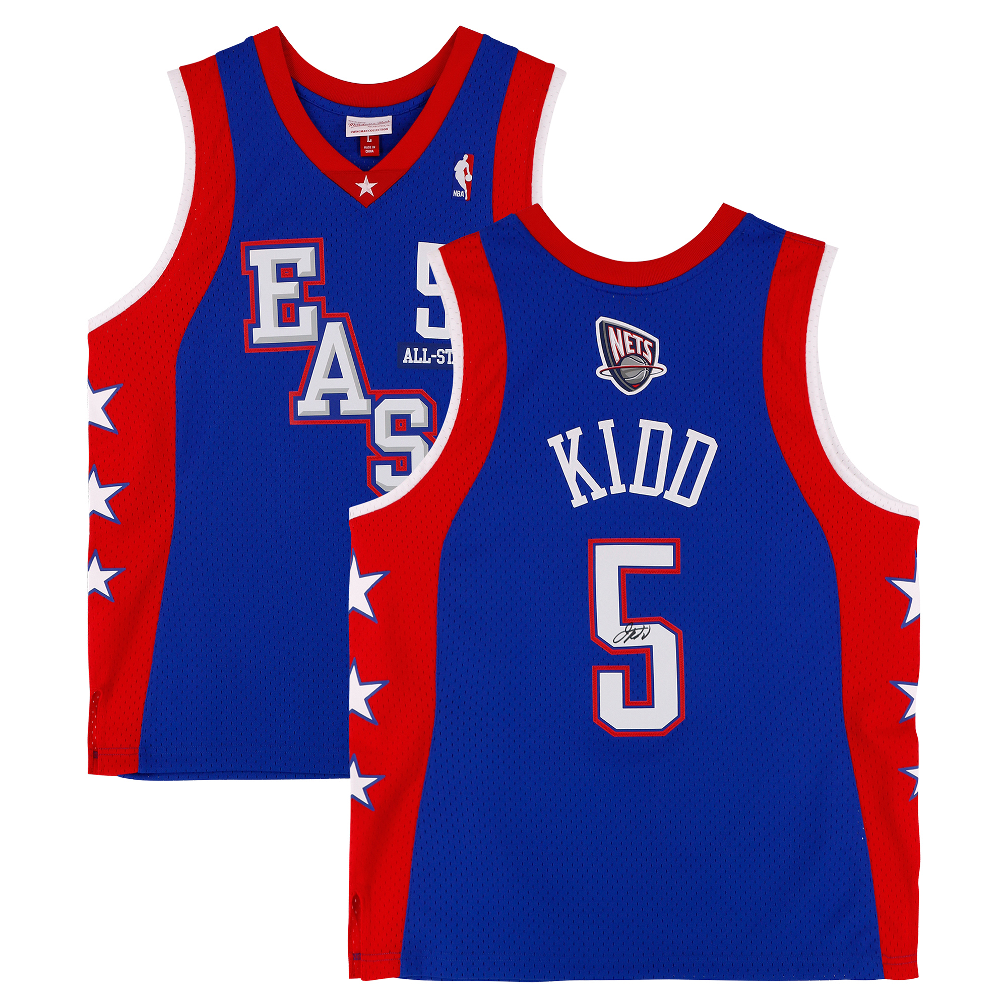 Jason Kidd NBA All-Star Autographed Blue Mitchell & Ness 2004 All-Star Game Swingman Jersey