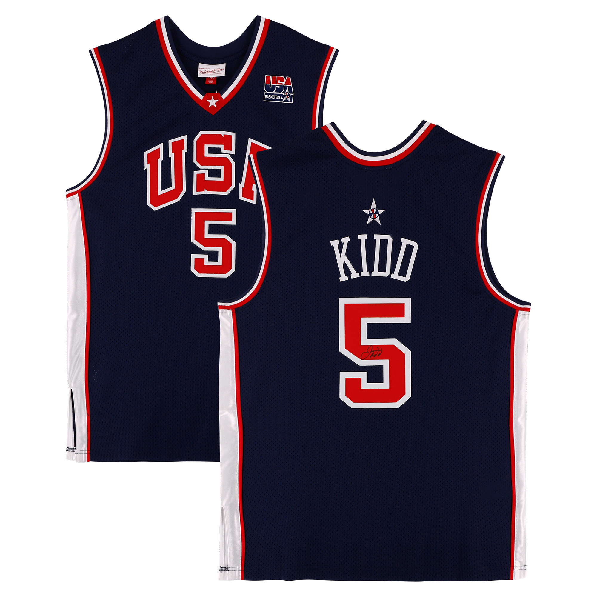 Jason Kidd USA Basketball Autographed Blue Mitchell & Ness 2000 Authentic Jersey