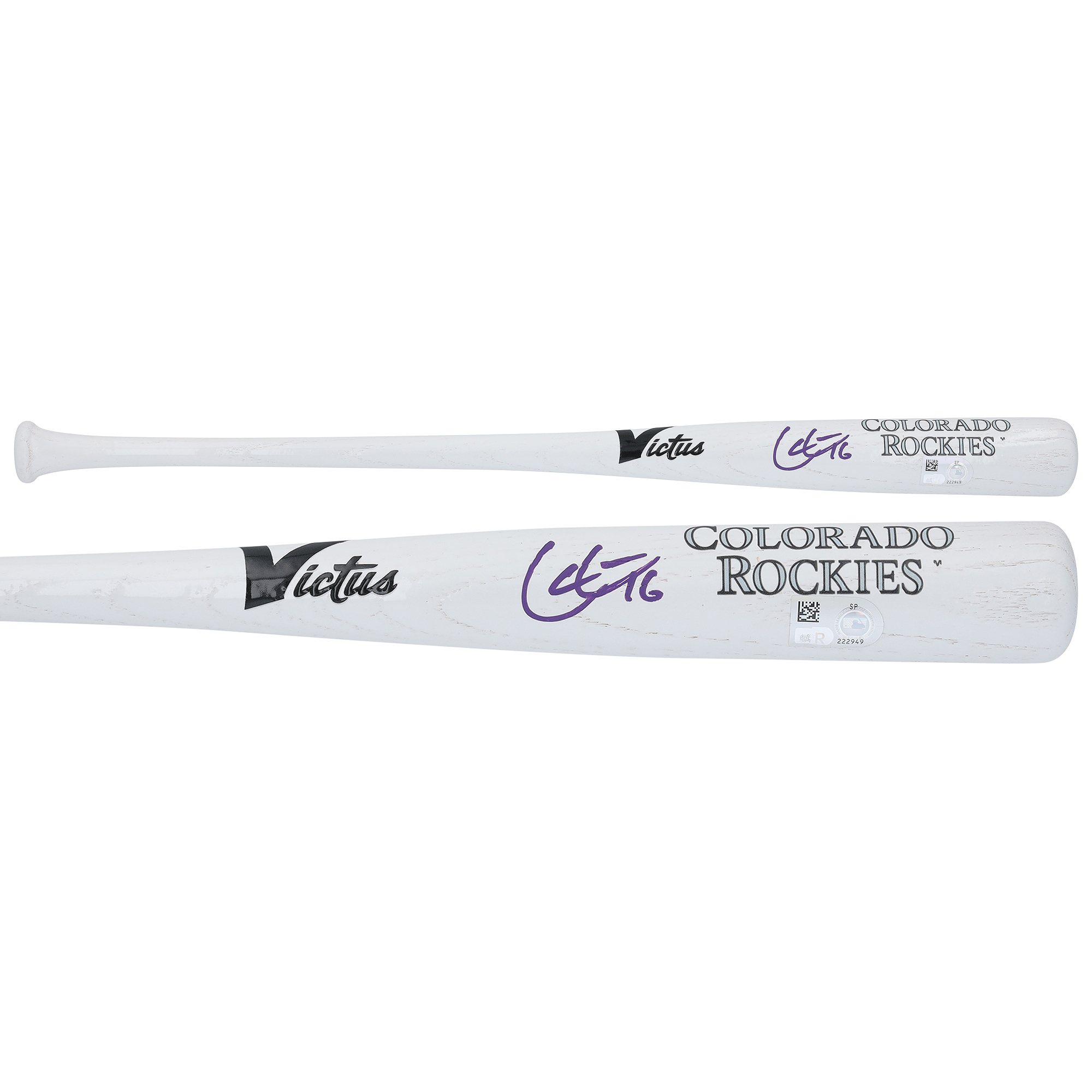 Cole Carrigg Colorado Rockies Autographed Victus Team ID Mini Bat