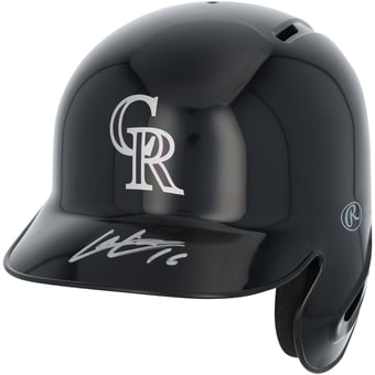 Cole Carrigg Colorado Rockies Autographed Mini Batting Helmet