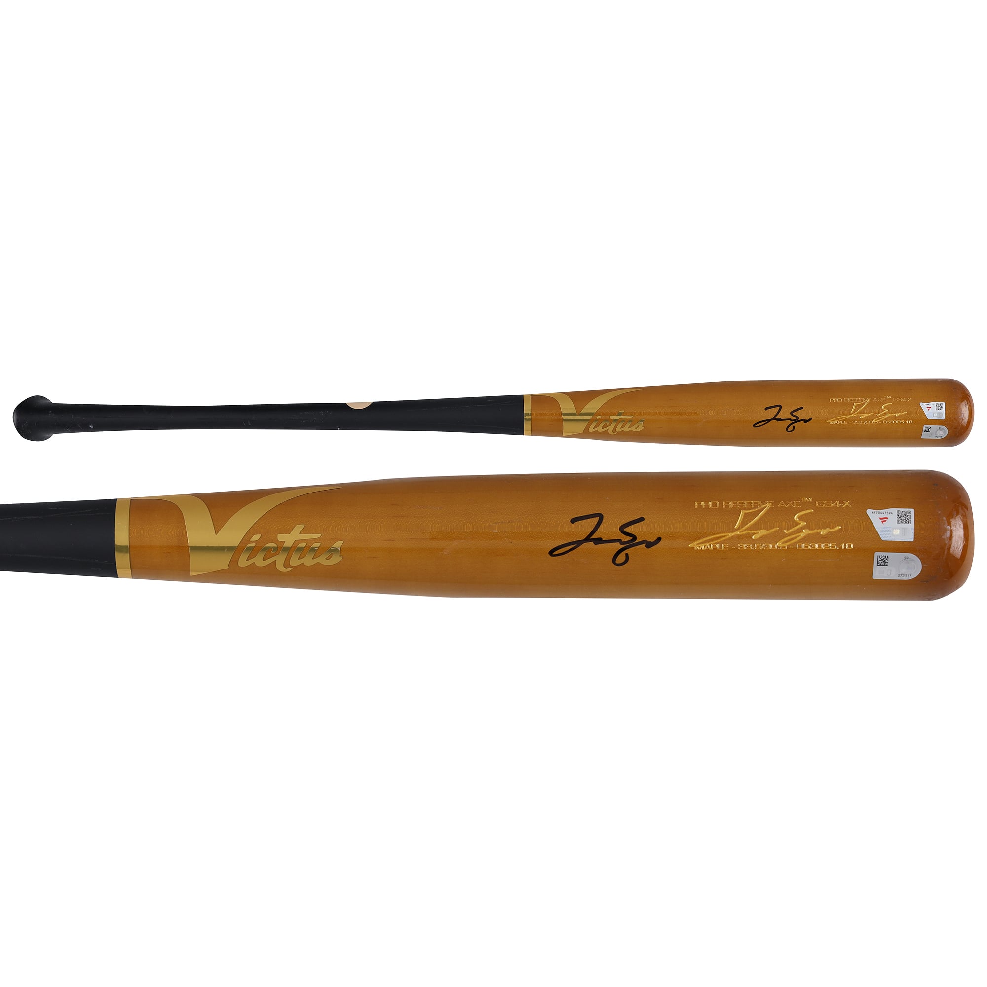 George Springer Toronto Blue Jays Autographed Player-Issued Brown and Black Victus Bat from the 2025 MLB Season - NF70447594