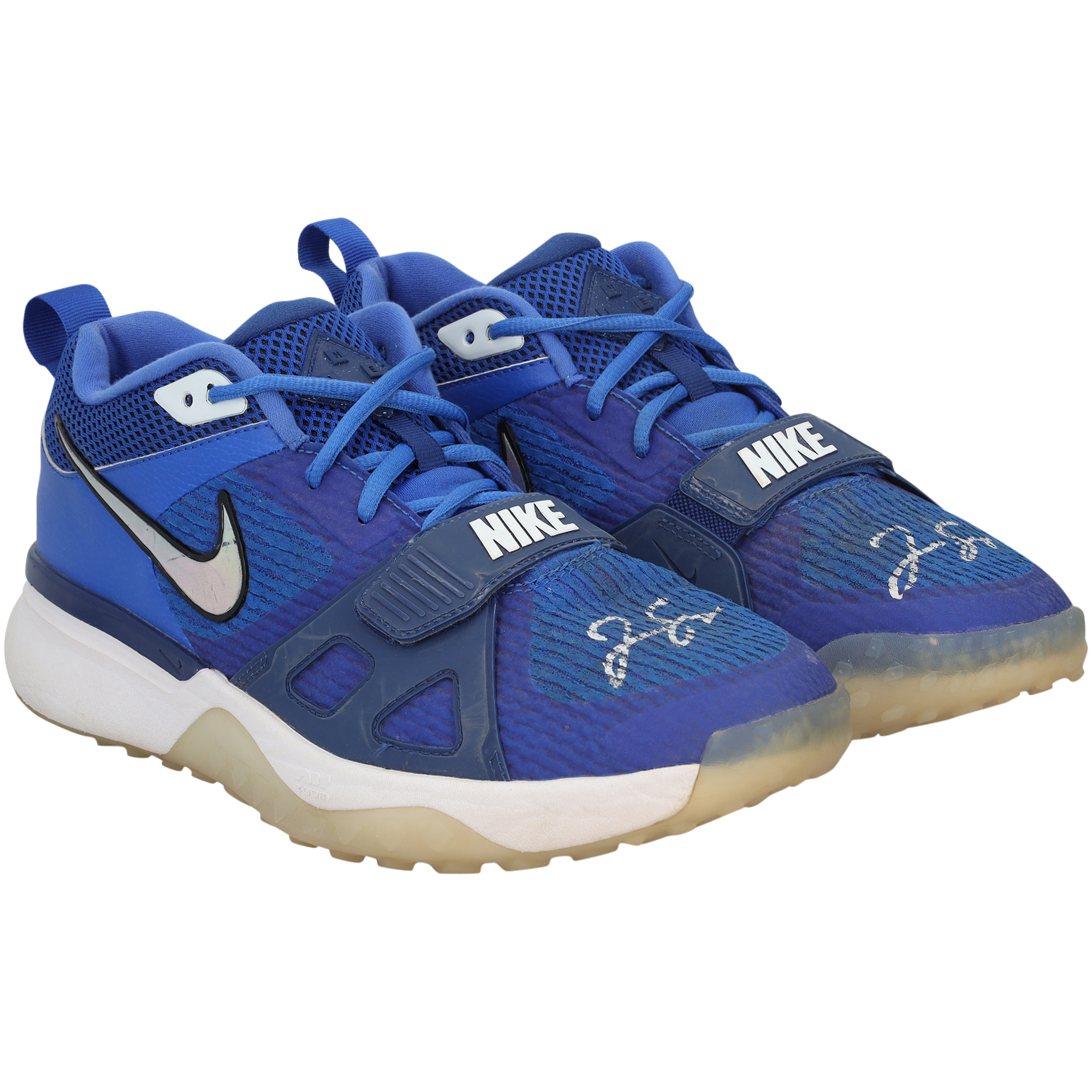 George Springer Toronto Blue Jays Autographed Player-Worn Blue Nike Shoes from the 2025 MLB Season - NF70447591-92