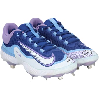 George Springer Toronto Blue Jays Autographed Player-Issued Blue/Purple Nike Cleats from the 2025 MLB Season