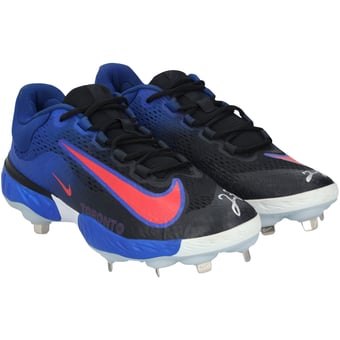 George Springer Toronto Blue Jays Autographed Player-Issued Blue/Black Nike Cleats from the 2025 MLB Season