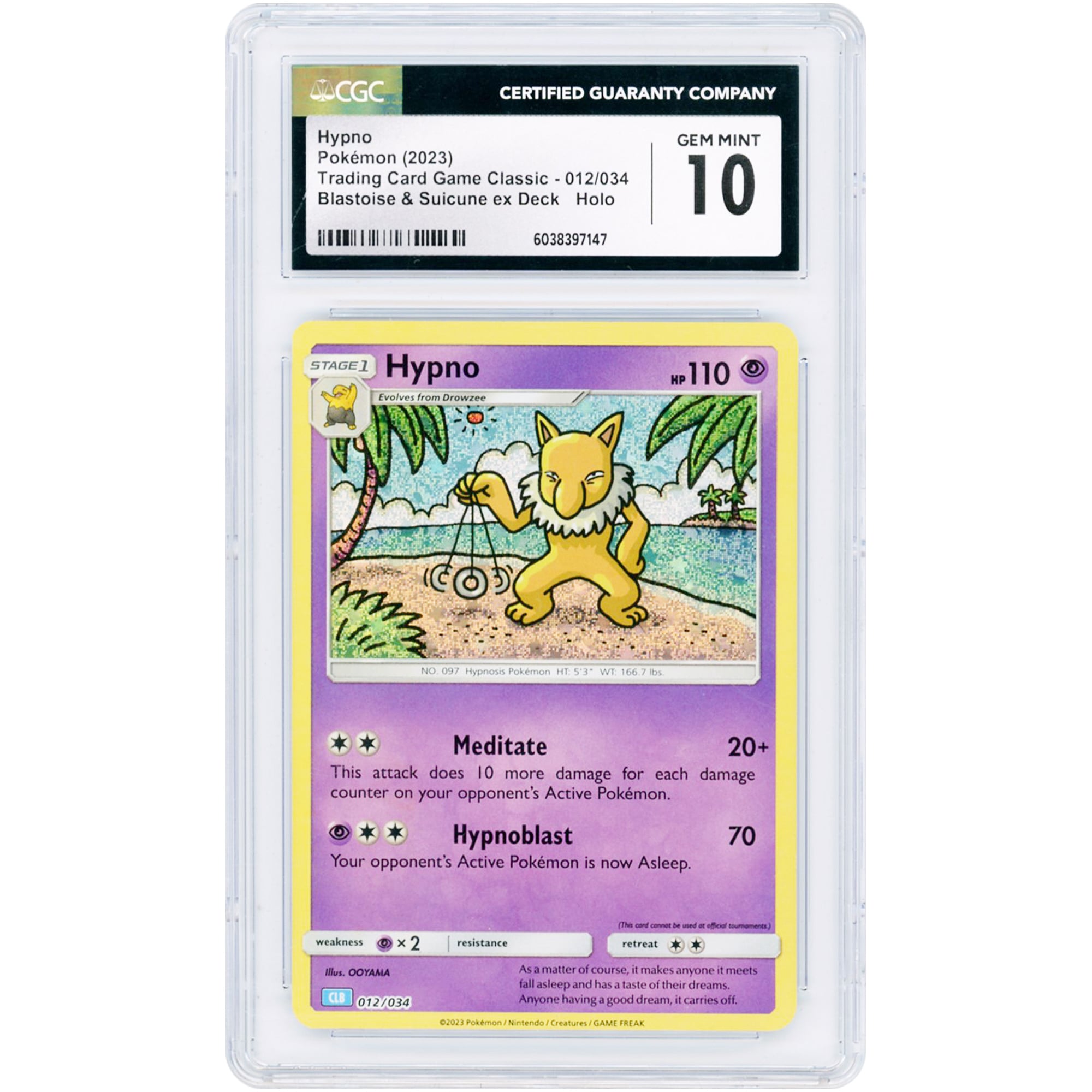 Hypno 2023 Pokemon Trading Card Game Classic Classic Collection Holo #12 CGC Authenticated 10 Card