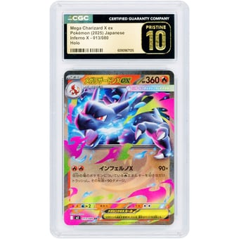 Mega Charizard X ex 2025 Pokemon Inferno X Japanese Double Rare #13 CGC Authenticated Pristine 10 Card