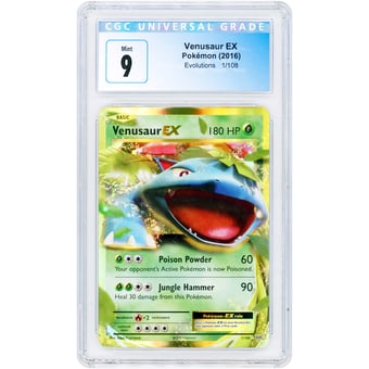 Venusaur EX 2016 Pokemon Evolutions Ultra Rare #1 CGC Authenticated 9 Card