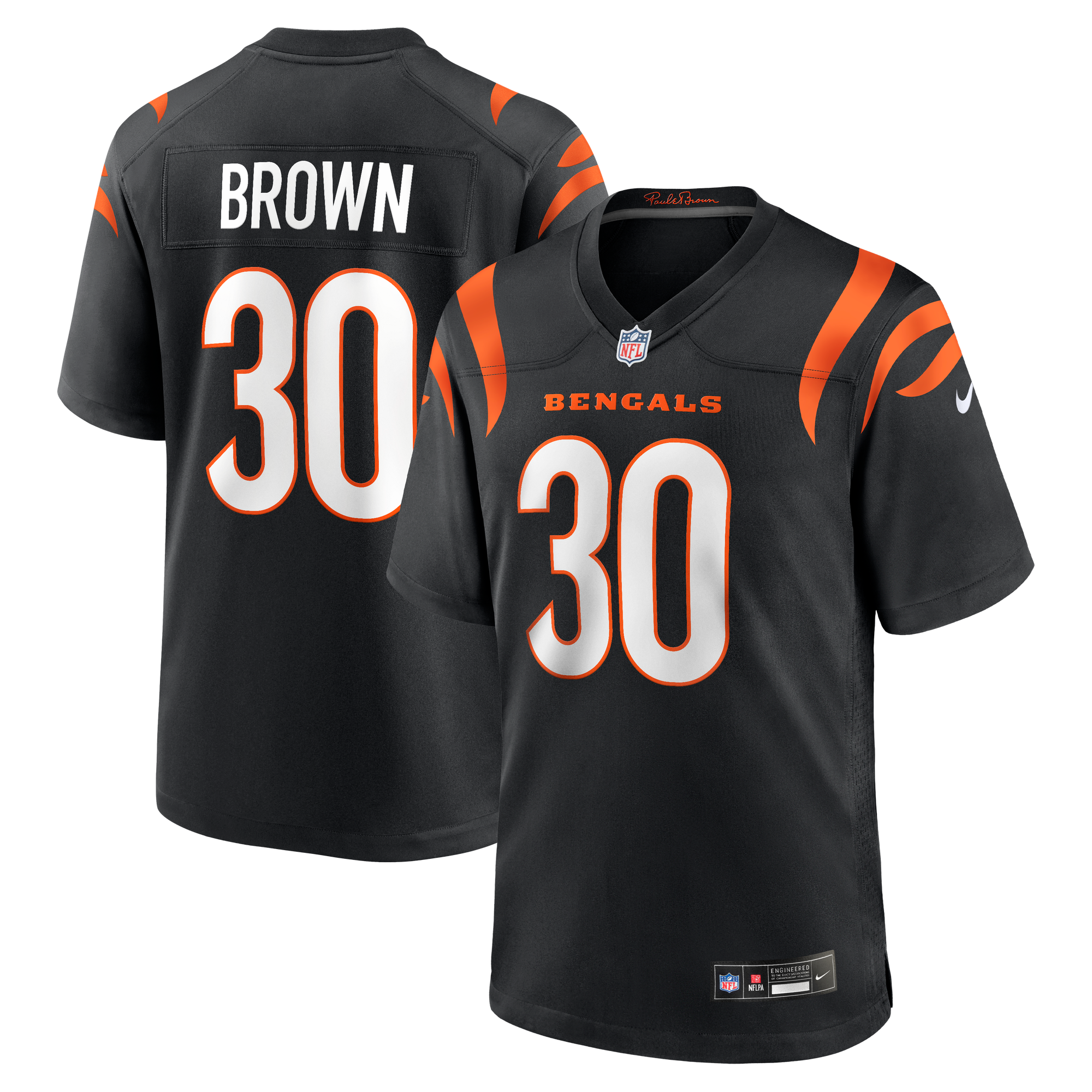 Cincinnati Bengals Nike Spieltrikot – Schwarz – Chase Brown – Herren: retailer-supplied image
