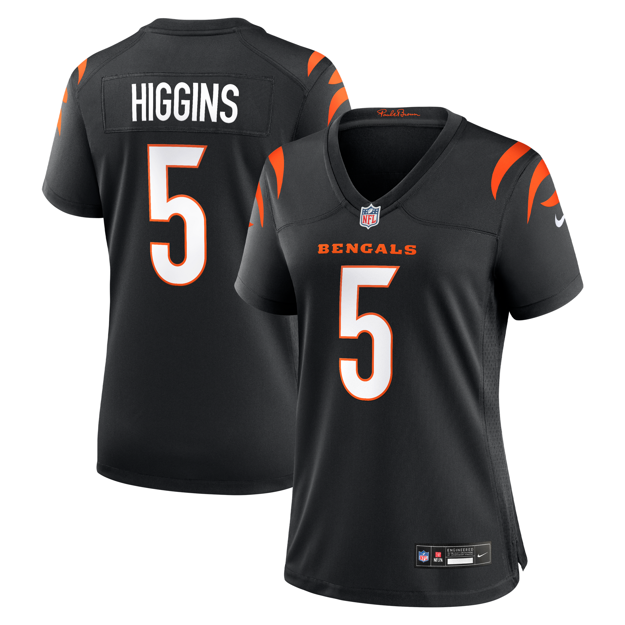 Camiseta Nike Game de la 1ª equipación del Cincinnati Bengals - Negro - Tee Higgins - Mujer