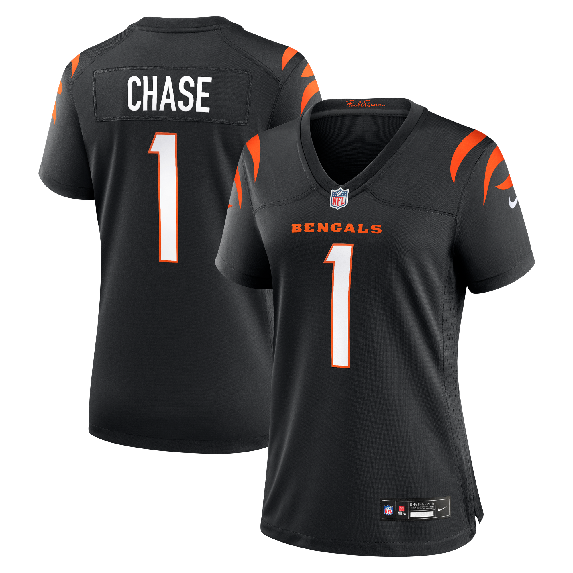 Camiseta Nike Game de la 1ª equipación del Cincinnati Bengals - Negro - Ja'Marr Chase - Mujer