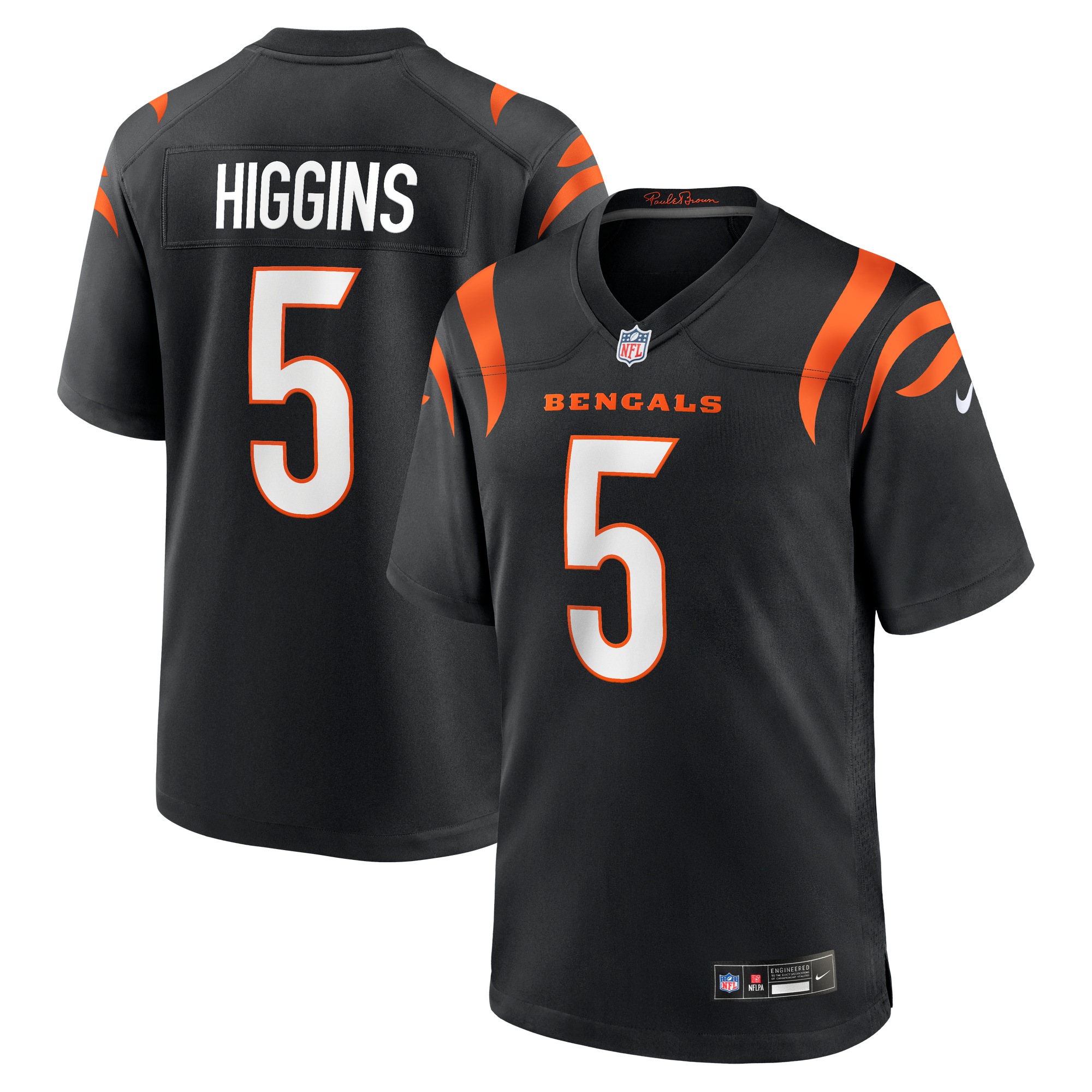 Cincinnati Bengals Nike Game Trikot – Schwarz – Tee Higgins – Jugendliche: retailer-supplied image