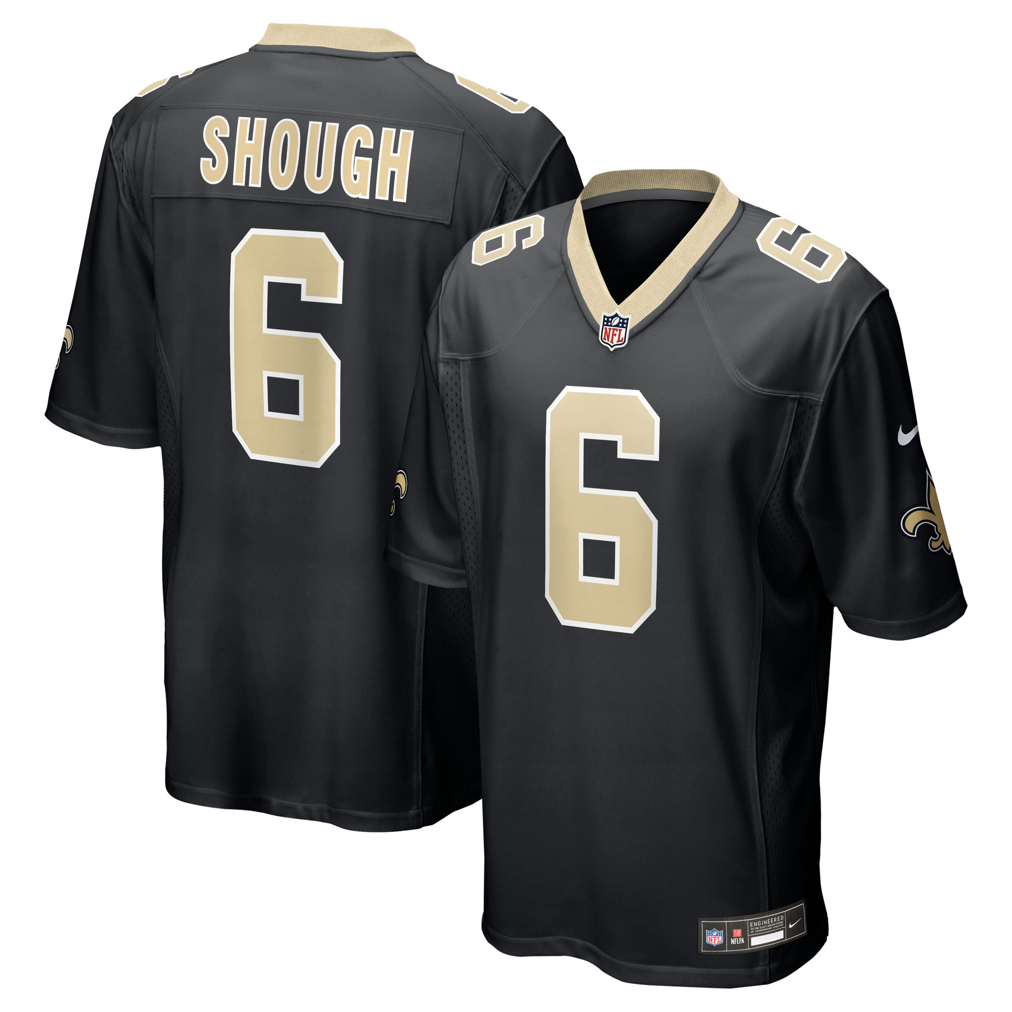 Camiseta Nike Game de la 1ª equipación del New Orleans Saints - Negro - Tyler Shough - Hombre