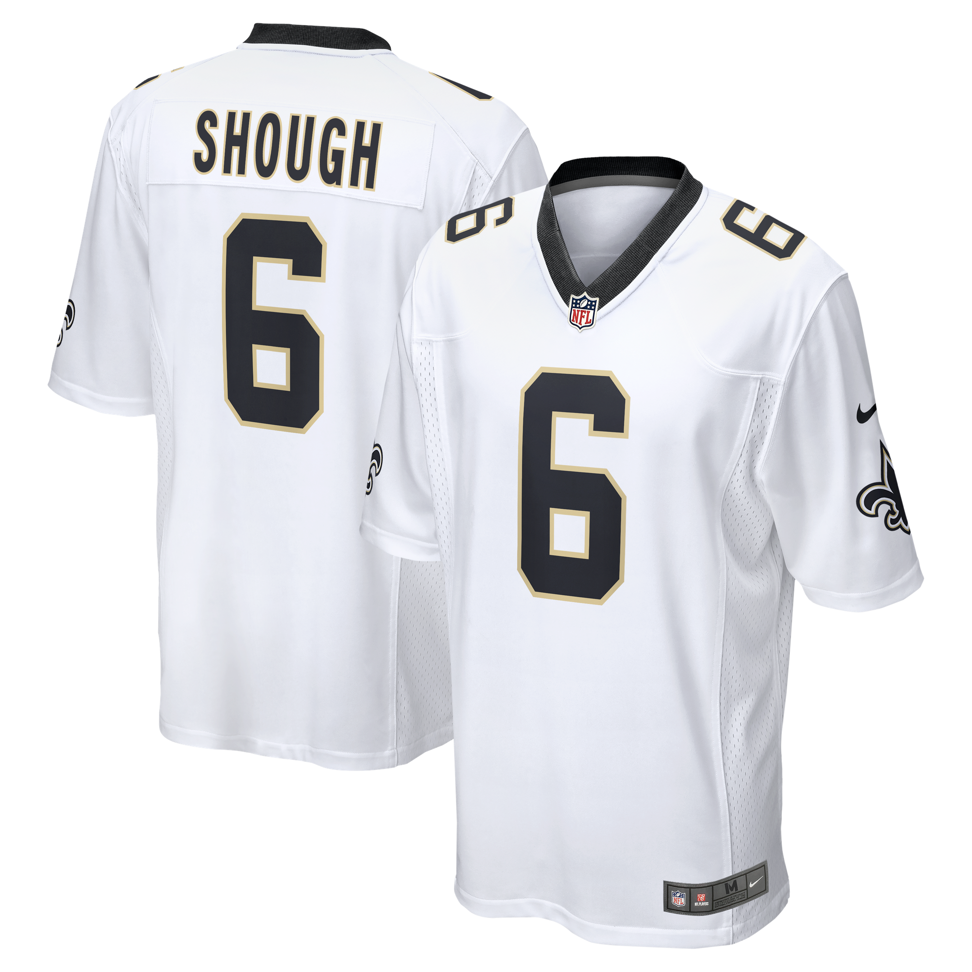 Camiseta Nike Game de la 2ª equipación del New Orleans Saints - Blanco - Tyler Shough - Jóvenes