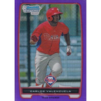 2012 Bowman Chrome Prospects Purple Refractors #BCP165 Carlos Valenzuela
