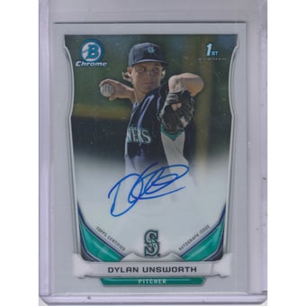 2014 Bowman Chrome Prospect Autographs #BCAPDUN Dylan Unsworth
