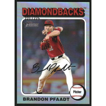 2024 Topps Heritage Chrome Silver Refractors #656 Brandon Pfaadt HN/225