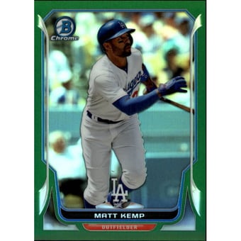 2014 Bowman Chrome Green Refractors #156 Matt Kemp