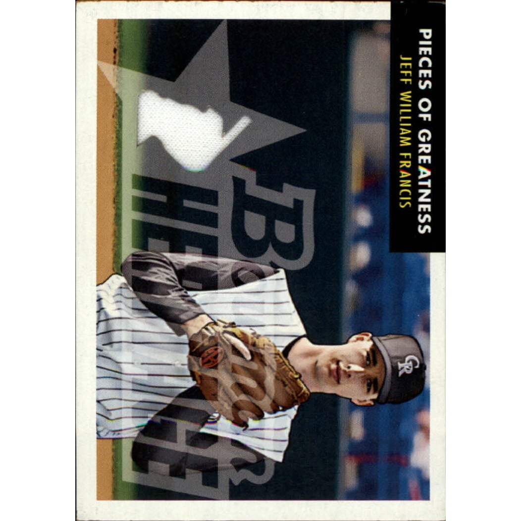 2007 Bowman Heritage Pieces of Greatness #JFR Jeff Francis Jsy B. rookie card picture