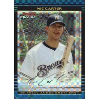2002 Bowman Chrome Draft X-Fractors #73 Nic Carter