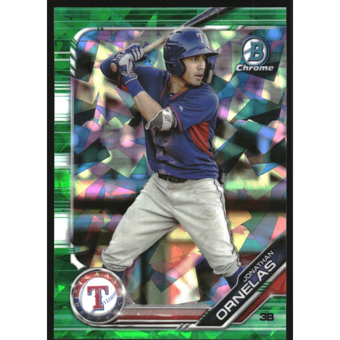 2019 Bowman Chrome Draft Sapphire Green #BDC136 Jonathan Ornelas. rookie card picture