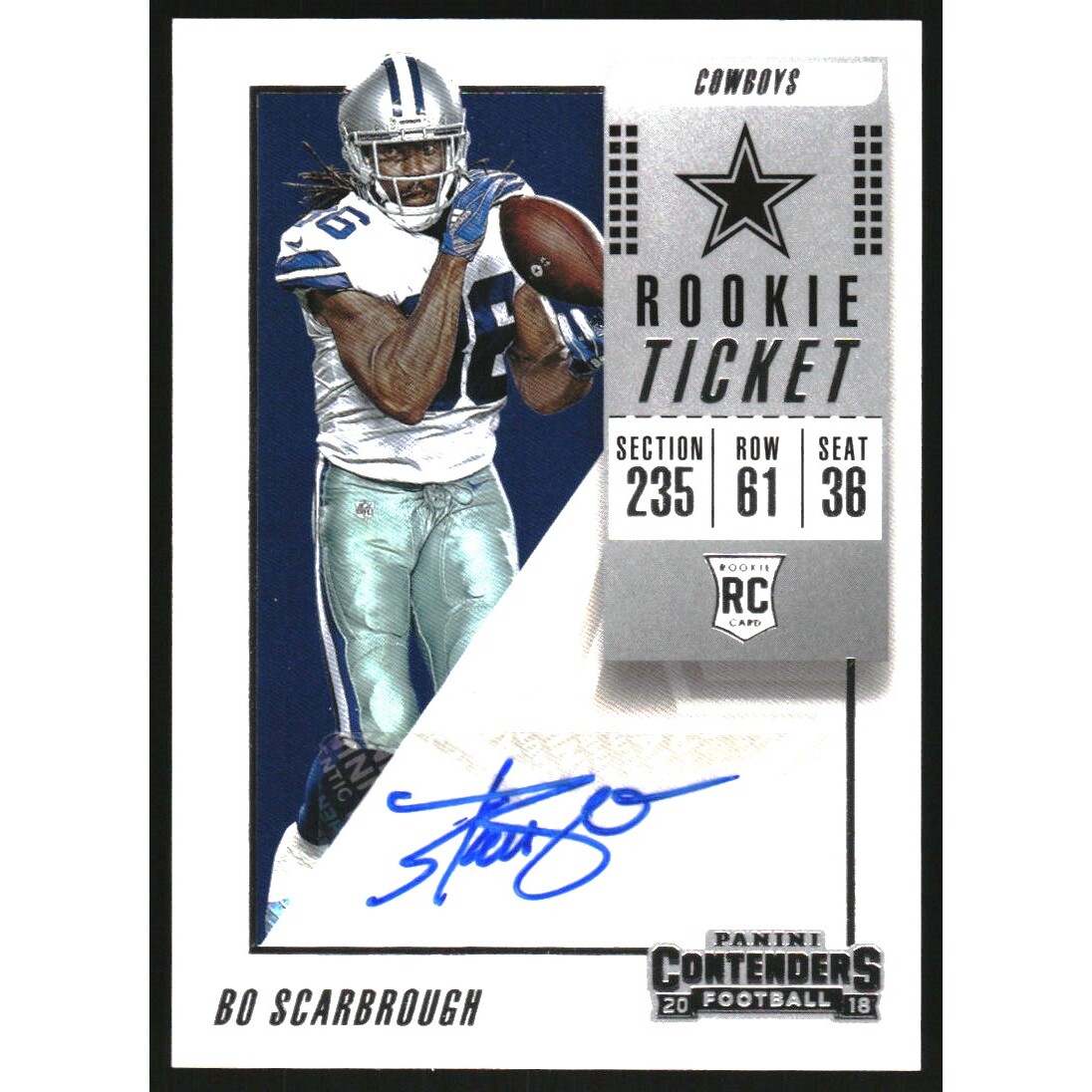 2018 Panini Contenders #193 Bo Scarbrough AU RC