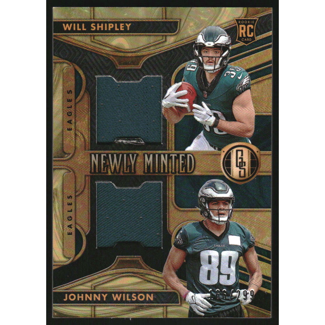 2024 Panini Gold Standard Newly Minted Memorabilia Duals #8 Johnny Wilson/Will Shipley