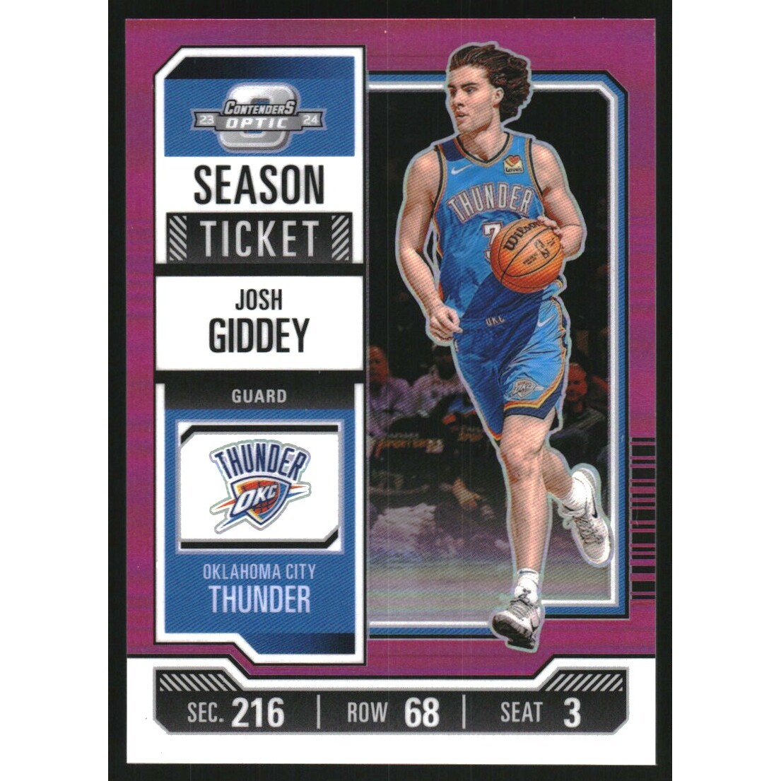 2023-24 Panini Contenders Optic Pink #73 Josh Giddey