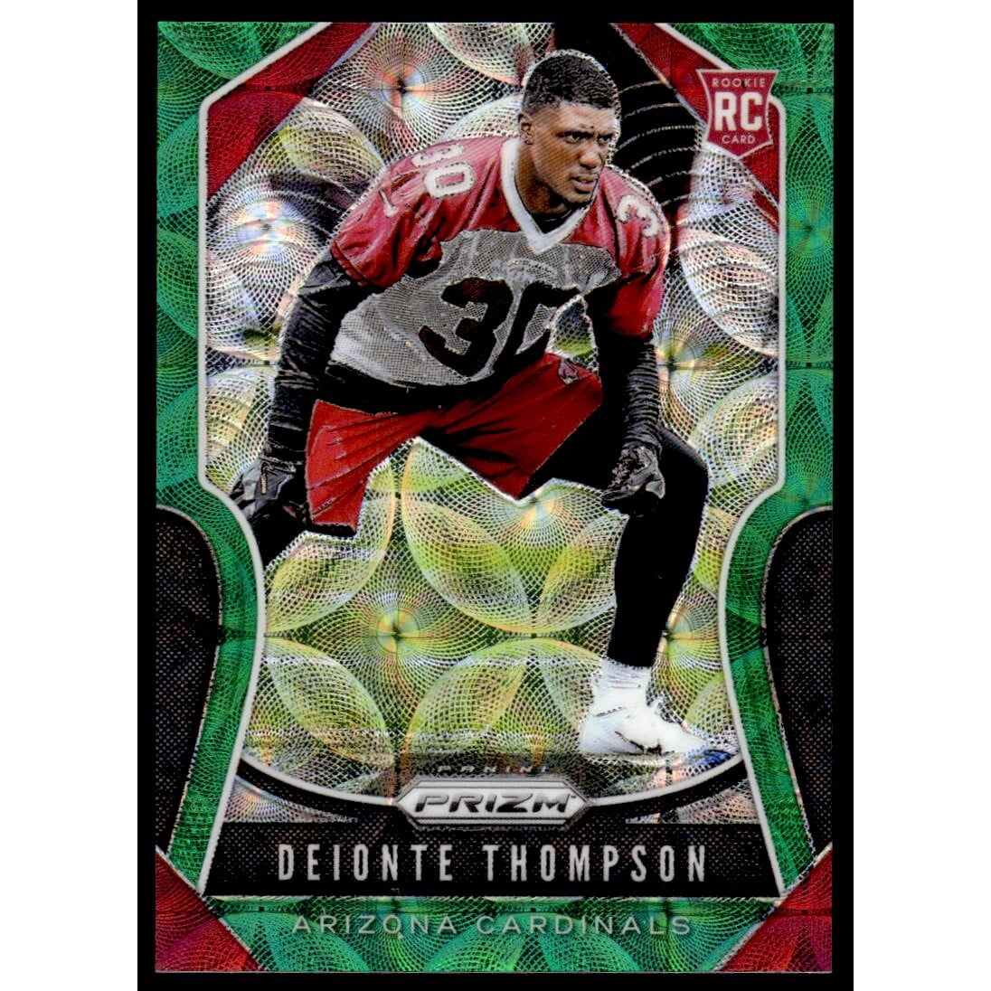 2019 Panini Prizm Prizms Green Scope #390 Deionte Thompson. rookie card picture
