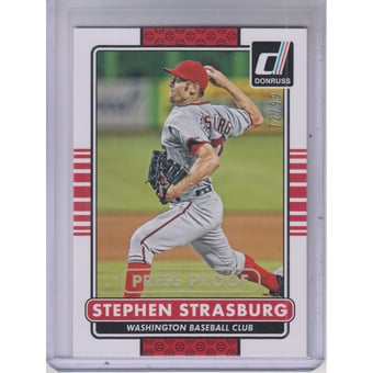 2015 Donruss Press Proofs Gold #180 Stephen Strasburg