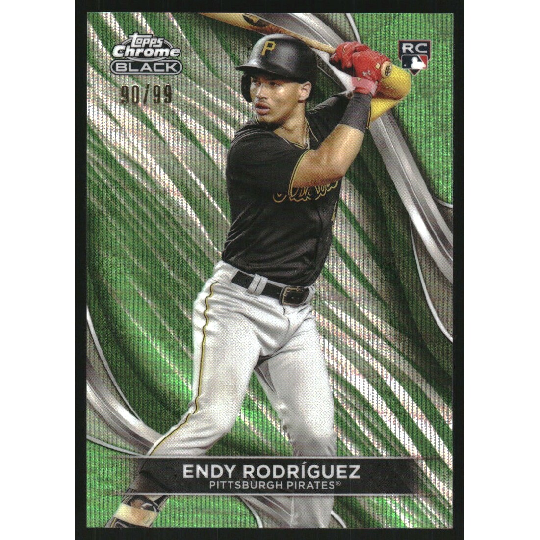 2024 Topps Chrome Black Green Wave Refractors #25 Endy Rodriguez. rookie card picture