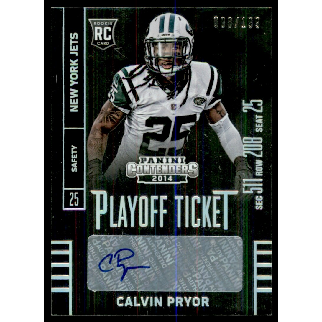 2014 Panini Contenders Playoff Ticket #112A Calvin Pryor AU