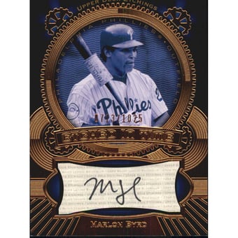2004 Upper Deck Etchings Etched in Time Autograph Black #MB Marlon Byrd/1025