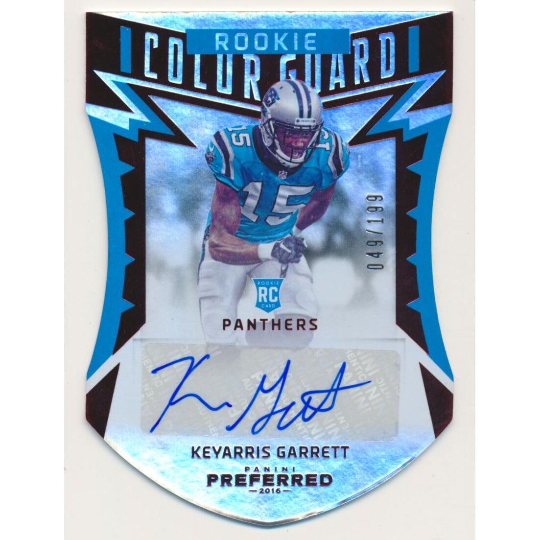 2016 Panini Preferred #299 Keyarris Garrett CG AU/199 RC. rookie card picture