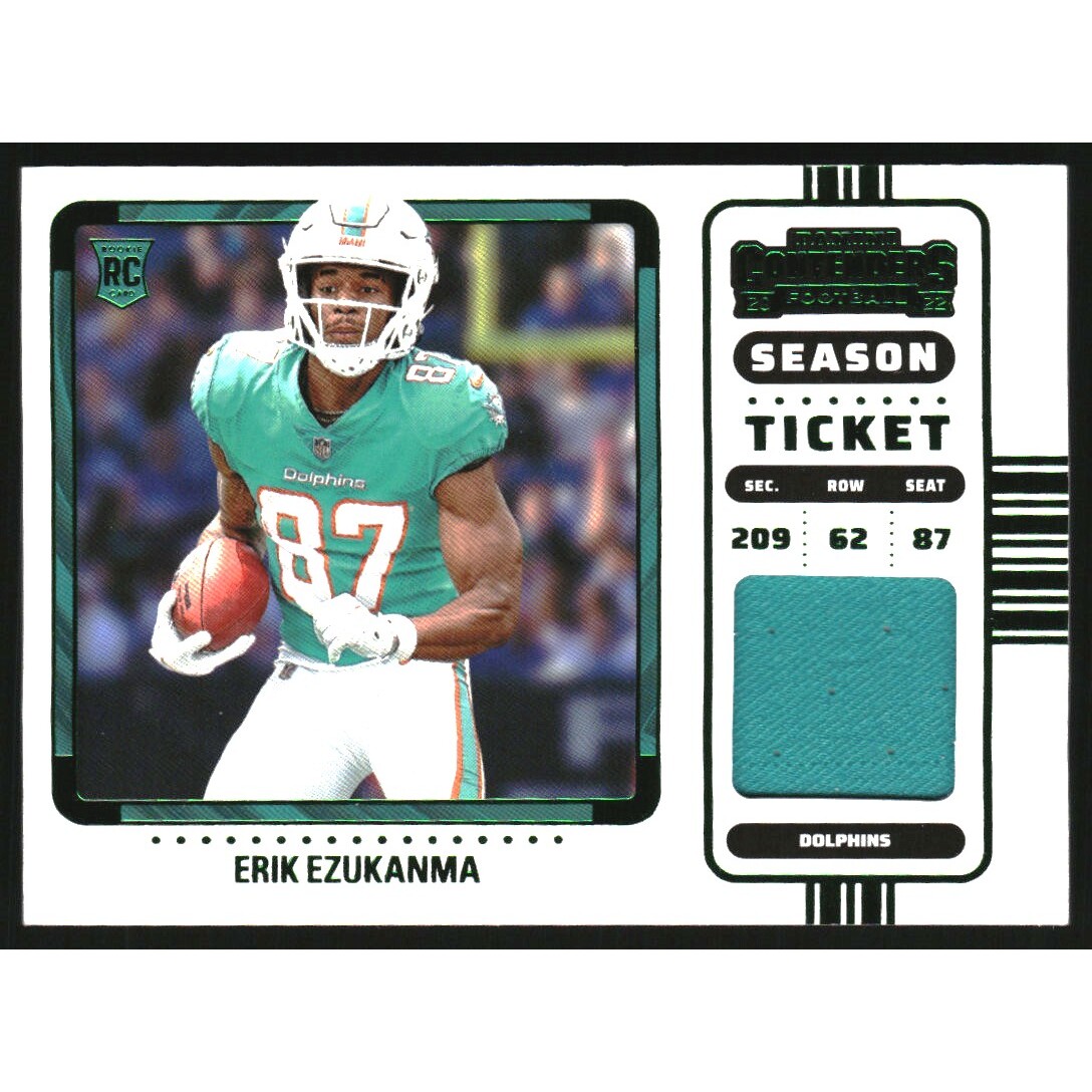 2022 Panini Contenders Rookie Ticket Swatches Variation #16 Erik Ezukanma. rookie card picture