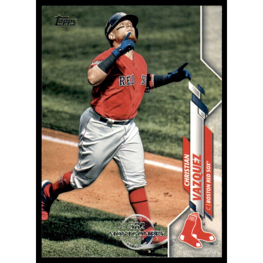 2020 Topps Factory Set 582 Montgomery Club #63 Christian Vazquez. rookie card picture