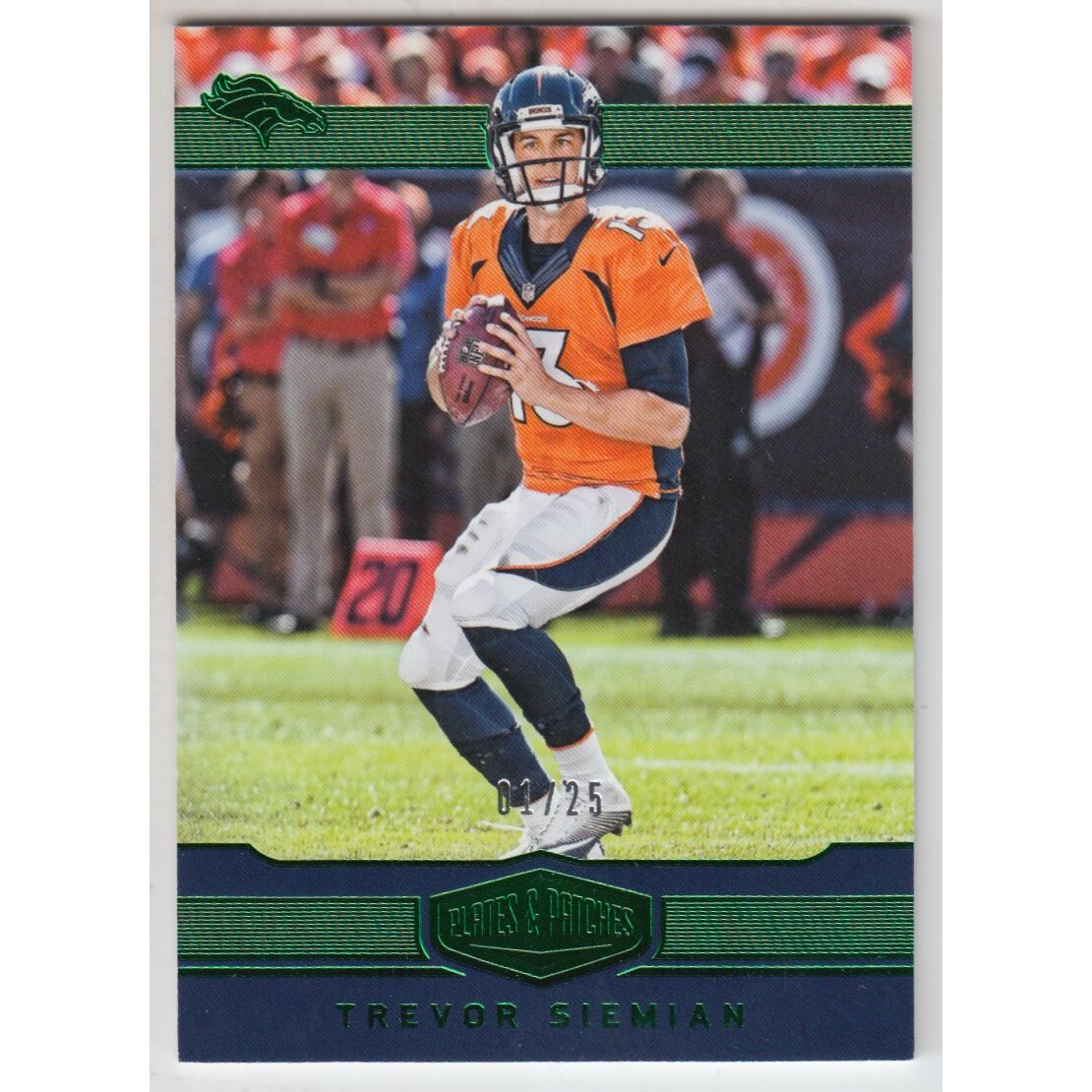 2016 Panini Plates and Patches Green #29 Trevor Siemian 2016 Panini Plates and Patches Green #29 Trevor Siemian