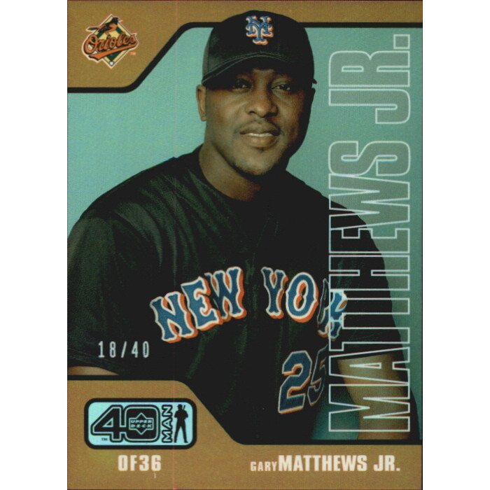 2002 Upper Deck 40-Man Electric Rainbow #837 Gary Matthews Jr.. rookie card picture