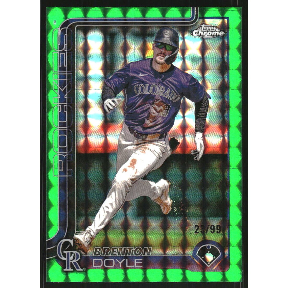2025 Topps Chrome Green Geometric Refractors #118 Brenton Doyle. rookie card picture