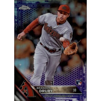 2016 Topps Chrome Purple Refractors #19 Brandon Drury