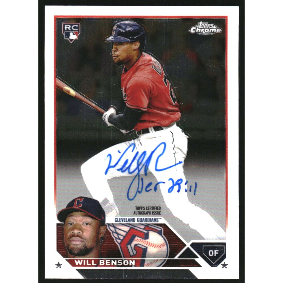 2023 Topps Chrome Rookie Autographs #RAWB Will Benson. rookie card picture