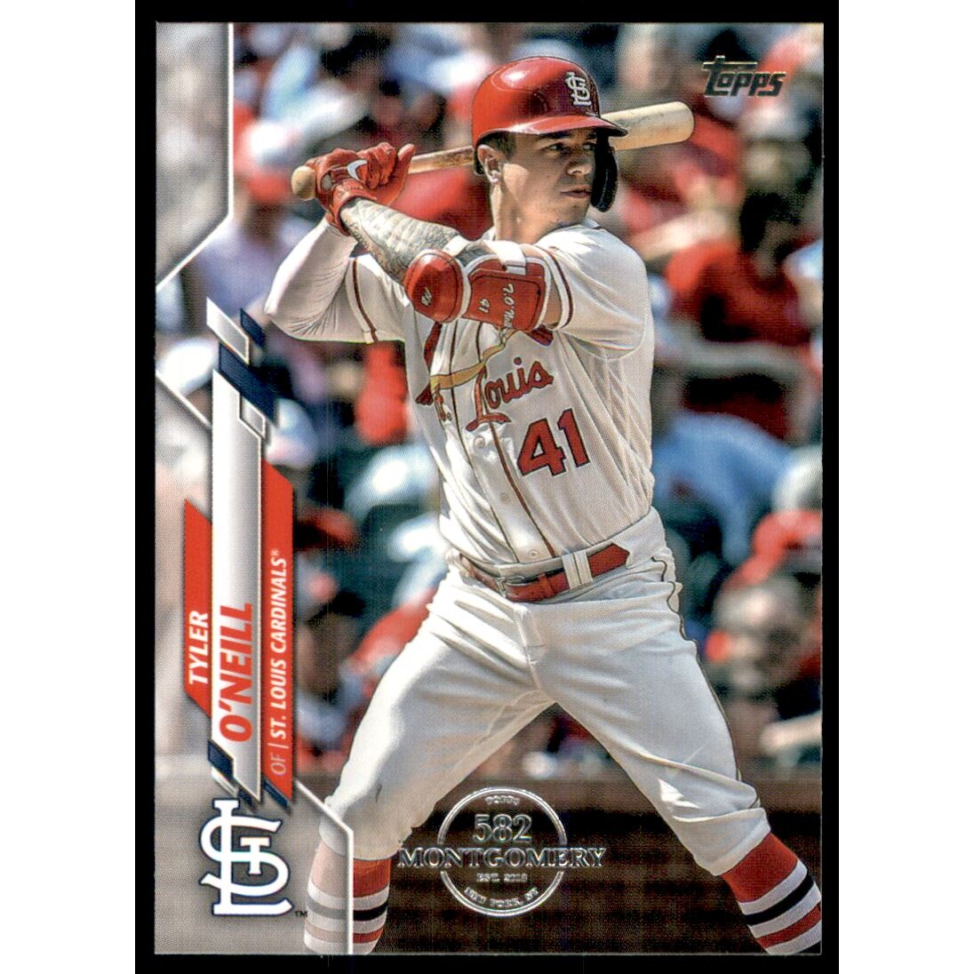2020 Topps Factory Set 582 Montgomery Club #39 Tyler O'neill. rookie card picture