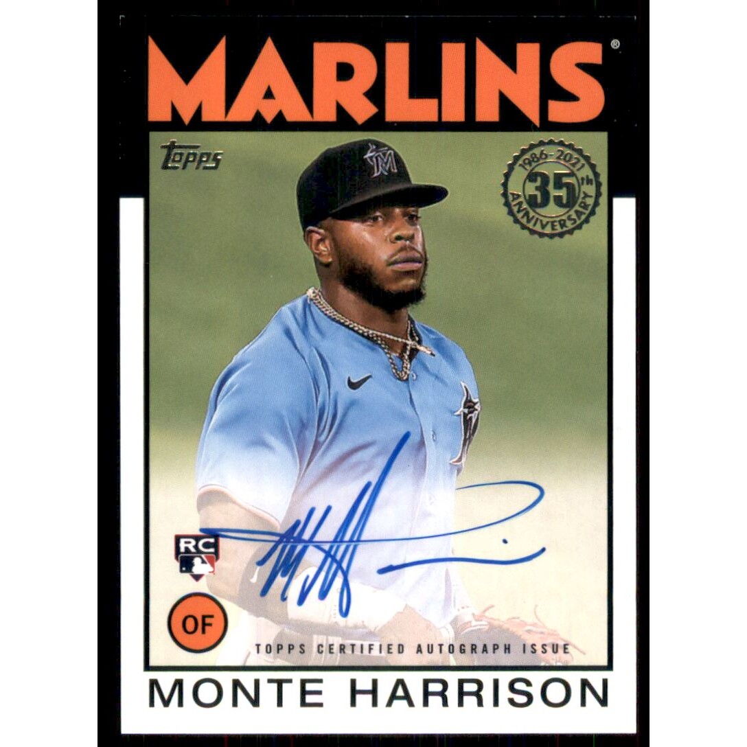 2021 Topps '86 Topps Autographs #86AMH Monte Harrison. rookie card picture