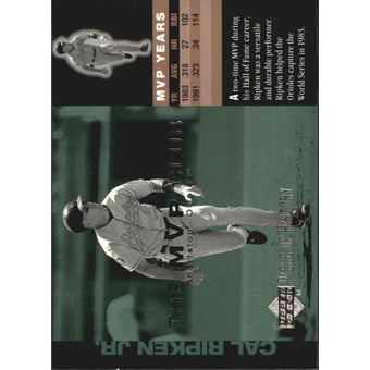 2002 UD Piece of History MVP Club #M3 Cal Ripken