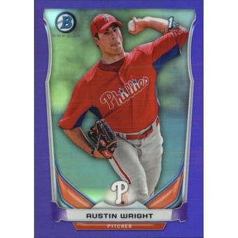 2014 Bowman Chrome Prospects Purple Refractors #BCP80 Austin Wright