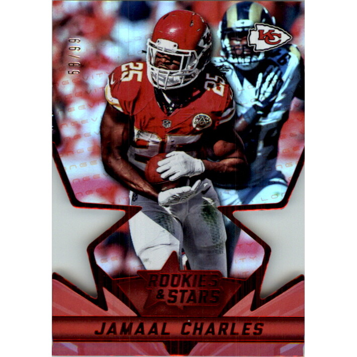 2015 Rookies and Stars Longevity Star Studded Die Cuts Red #20 Jamaal Charles