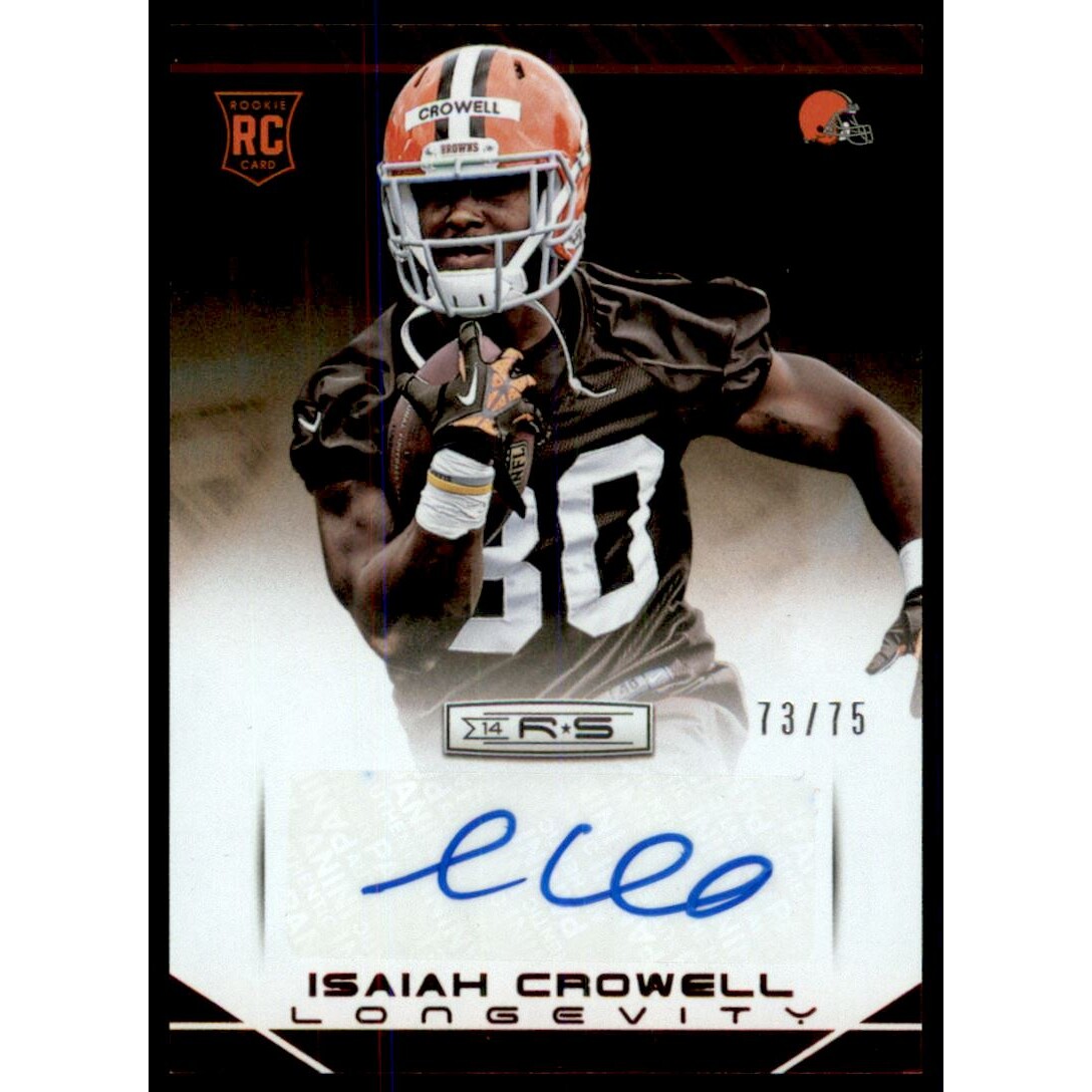 2014 Rookies and Stars Rookie Autographs Longevity Ruby #139 Isaiah Crowell/75
