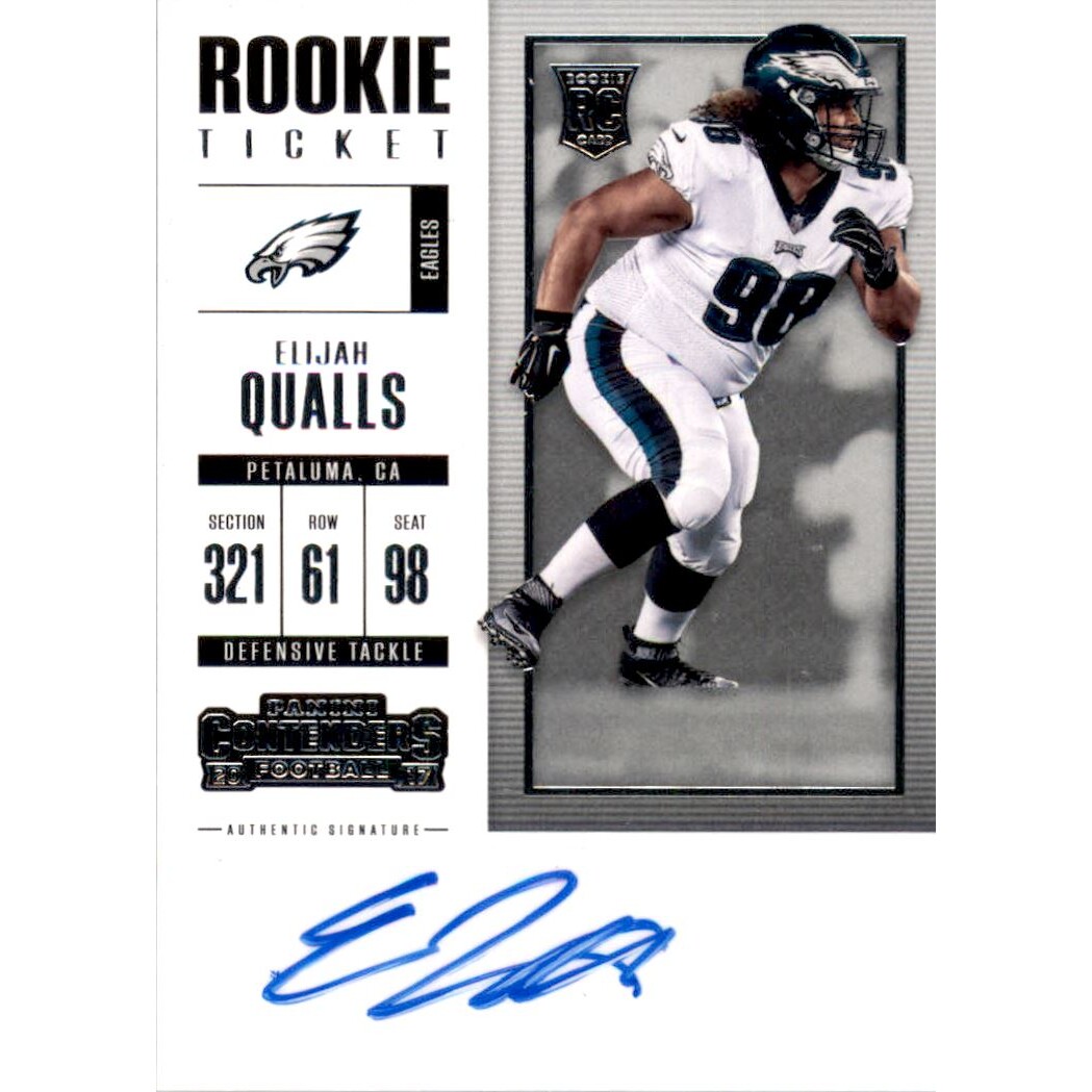 2017 Panini Contenders #143 Elijah Qualls AU RC. rookie card picture