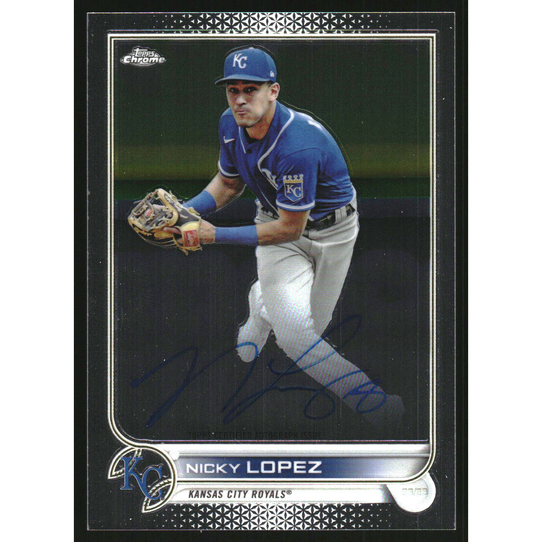 2022 Topps Chrome Veteran Autographs #CVANL Nicky Lopez. rookie card picture