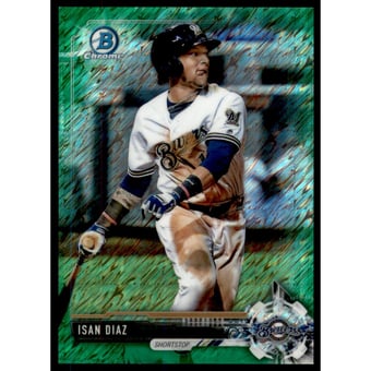 2017 Bowman Chrome Prospects Green Shimmer Refractors #BCP181 Isan Diaz