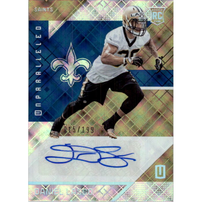 2016 Panini Unparalleled Autographs Blue #159 Daniel Lasco/199. rookie card picture
